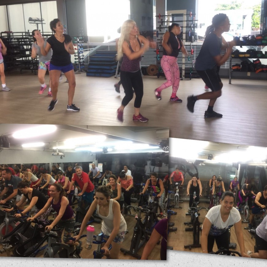 AULA DE ZUMBA E SPINNING INDOOR ACADEMIA MERGULHO BH BARREIRO 18 JANEIRO 2016