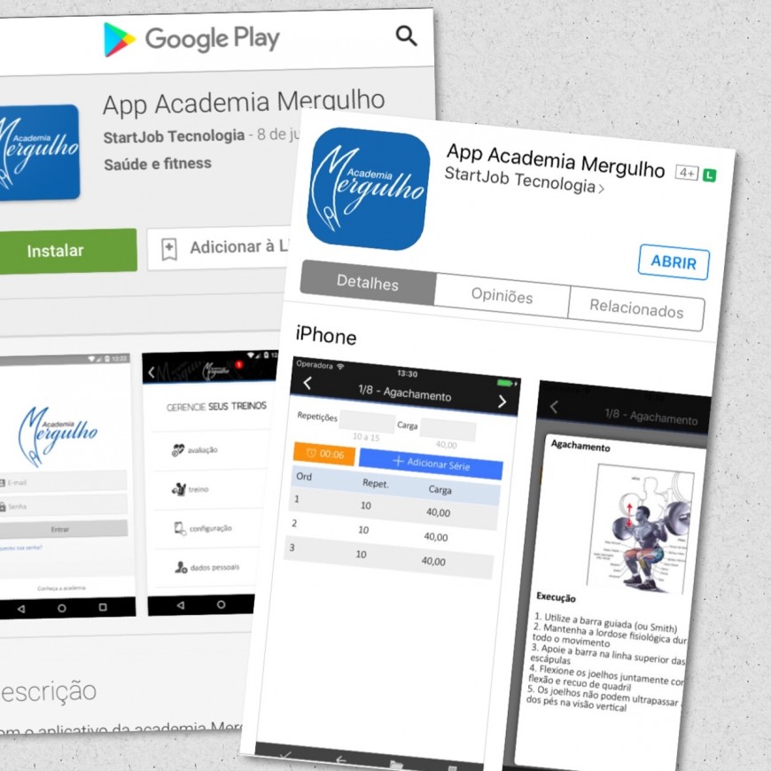 APLICATIVO IOS ANDROID IPHONE SMARTPHONE ACADEMIA MERGULHO BARREIRO BH SUPERACADEMIA