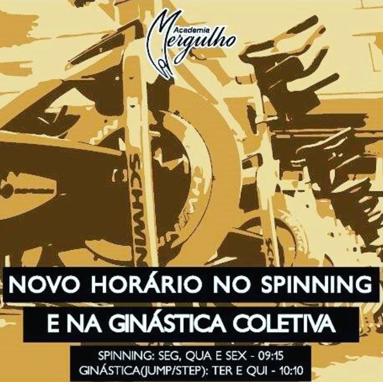 NOVO HORARIO SPINNING E GINASTICA JUMP STEP ACADEMIA MERGULHO BH BARREIRO AGOSTO 2017