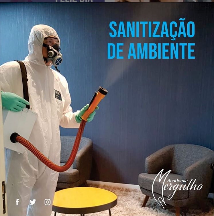 SANITIZACAO DE AMBIENTES ACADEMIA MERGULHO PANDEMIA COVID 2020